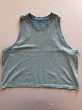 Harmony + Balance Tank Vintage Womens XL Blue Crew Neck Sleeveless